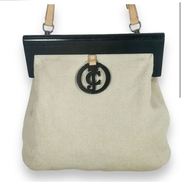 Juicy Couture Crossbody Hessian Canvas Wooden doctor bag with detachable strap - Picture 5 of 13